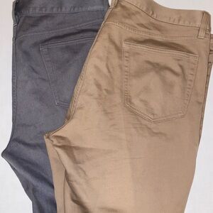 Banana Republic Traveler Pants 36 X 30 Slim Fit Khaki & Gray Lot Of 2 Pair 0011